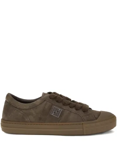 Fendi Men Domino Sneakers In Animal Print