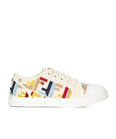 Fendi Domino Low-cut Sneakers In Multicoloured