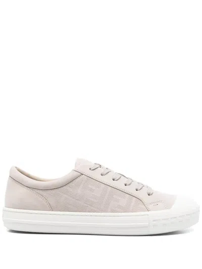 Fendi Domino Sneaker In Light Blue Nabuck