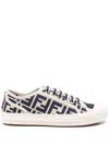 Fendi Low Top Jacquard Sneakers In Blue