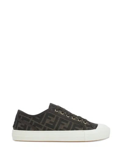 Fendi Domino Sneakers In Brown