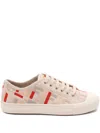 Fendi Canvas Domino Sneakers Featuring Low-top Silhouette In Nude