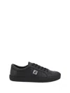 Fendi Domino Leather Low-top Sneakers In Nero