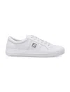 Fendi White Leather Domino Sneakers In White