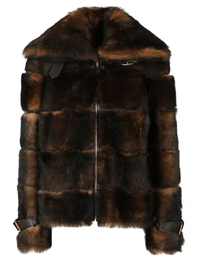 FENDI DORSATO COATS BROWN