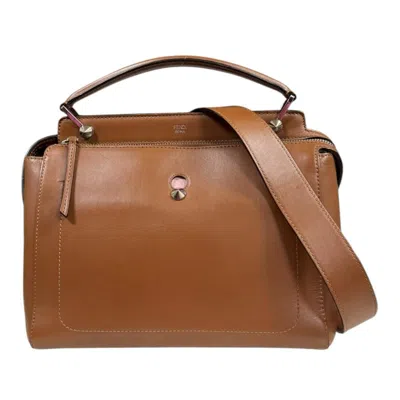 Pre-owned Fendi Dotcom Brown Leather Shoulder Bag ()