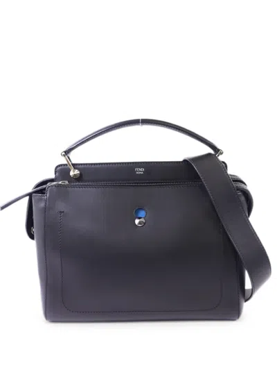 Pre-owned Fendi Dotcom Tote Bag In Black