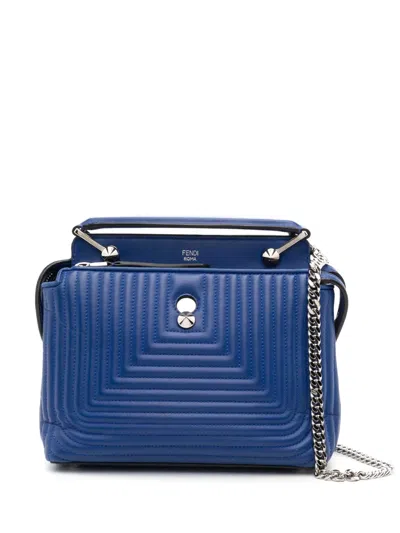 Pre-owned Fendi Dotcom Two-way Bag In Blue