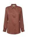 Fendi Dots Jacquard Silk Shirt In Pink