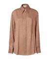 Fendi Micro Dots Long Sleeve Silk Shirt Shirts Multicolor In Multi