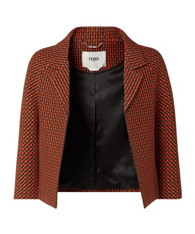 Fendi Dots Red And Black Wool And Silk Jacket