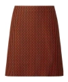 Fendi Dots Red And Black Wool And Silk Skirt In Brown