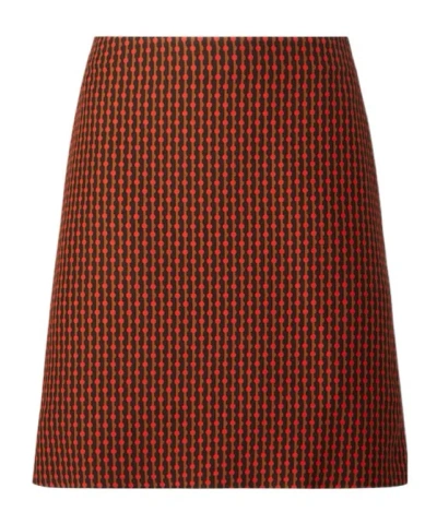 Fendi Dots Red And Black Wool And Silk Skirt In Brown