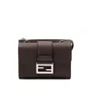 Fendi Double Baguette Leather Messenger Bag In Brown