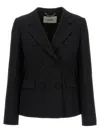 Fendi Black Wool Blend Blazer In Black