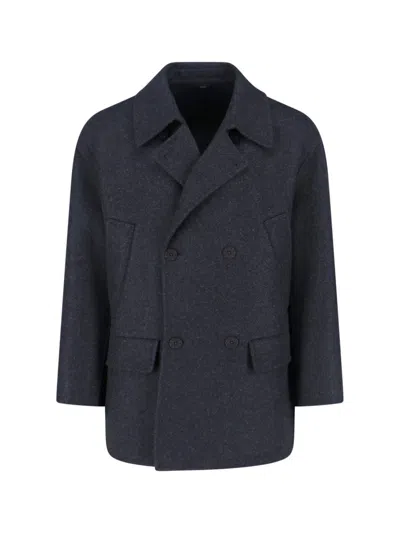 Fendi Double-breasted Coat In Blue