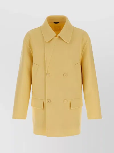 FENDI DOUBLE-BREASTED COAT NOTCHED LAPEL