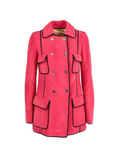Pre-owned Fendi Double-breasted Coat In Pink