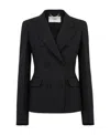 Fendi Black Wool Blend Blazer In Black