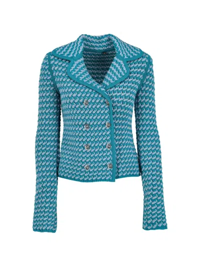 Pre-owned Fendi Double-breasted Jacket In Blue