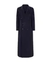 Fendi Double Breasted Long Sleeved Coat In Blue