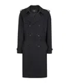 Fendi Black Wool Double-breasted Trench Coat In Black