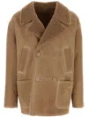 Fendi Giubbino In Montone Cammello Uomo In Brown