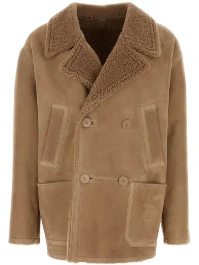 FENDI DOUBLE-BREASTED SHEARLING JACKET