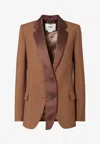 Fendi Women Single-breasted Tailored Blazer In Brown