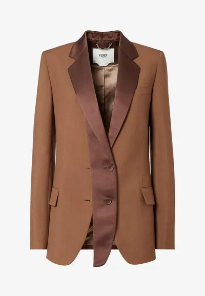 FENDI DOUBLE-BREASTED WOOL BLAZER