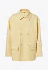Fendi Wool Double-breasted Pea Coat Clothing In Yellow