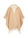 Fendi Double Cashmere And Wool Poncho In Neutral