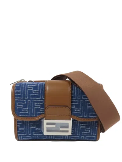 Pre-owned Fendi Double Crossbody Bag In Blue