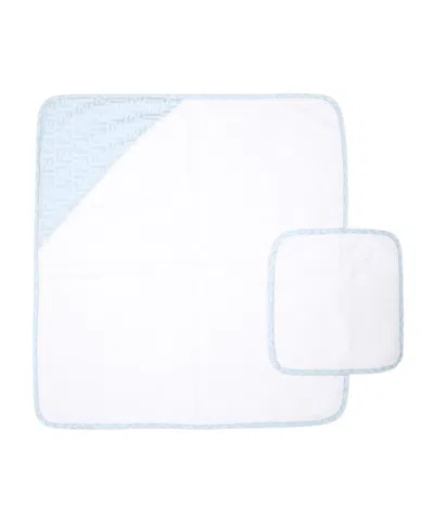 Fendi Double F Pattern Bathrobe And Towel Set In White