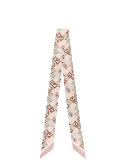 Fendi Double-face Silk Wrappy In Cream