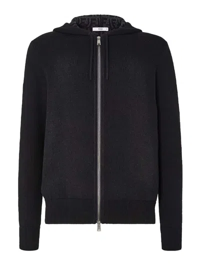 Fendi Double Face Sweater In Black
