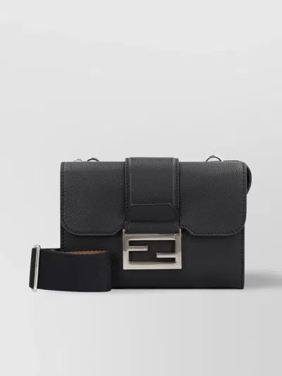 FENDI DOUBLE LEATHER CROSSBODY BAG