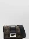 Fendi Double Monogram Baguette Bag With Adjustable Strap In Black
