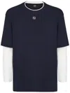 Fendi Blue Cotton T-shirt In Blue