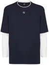 Fendi Blue Cotton T-shirt In Multicolor