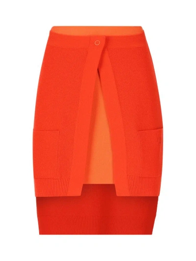 Fendi Orange Trompe Loeil Skirt