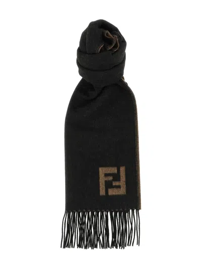 Fendi Double-sided Scarf Scarves And Foulards Multicolor In Black