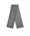 Fendi Double-sided Scarf In Gray