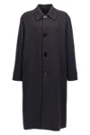 Fendi Cappotto In Misto Lana Antracite Uomo In Black