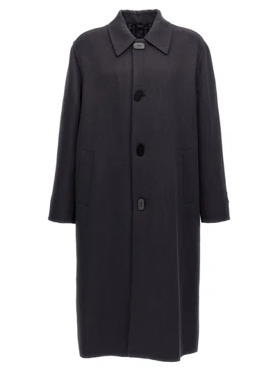 Fendi Double Wool Coat In Yellow