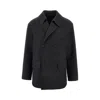 Fendi Double Wool Double-breasted Peacoat In Gray