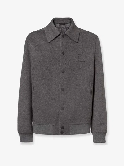 FENDI DOUBLE WOOL JACKET WITH FF DETAIL