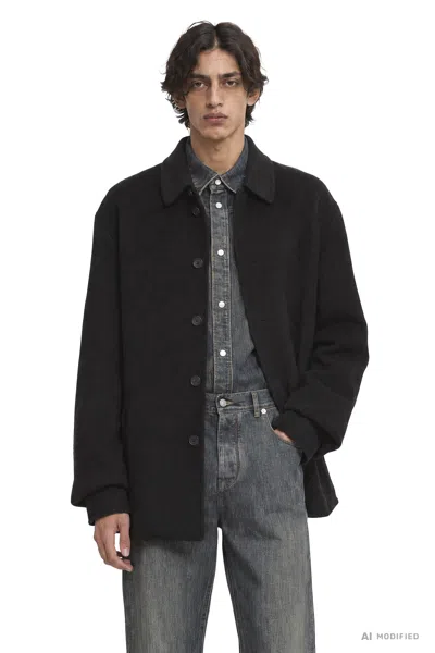 Fendi Double Wool Silk Jacket In Black