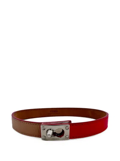 Pre-owned Fendi Double Wrap Bracelet In Red