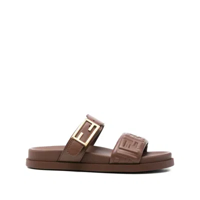Fendi Double-band Flat Sandals In Multi